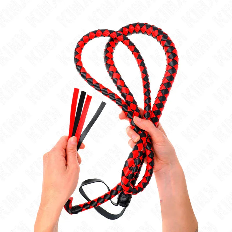 Kink – Fouet Long Serpent Rouge 210 cm