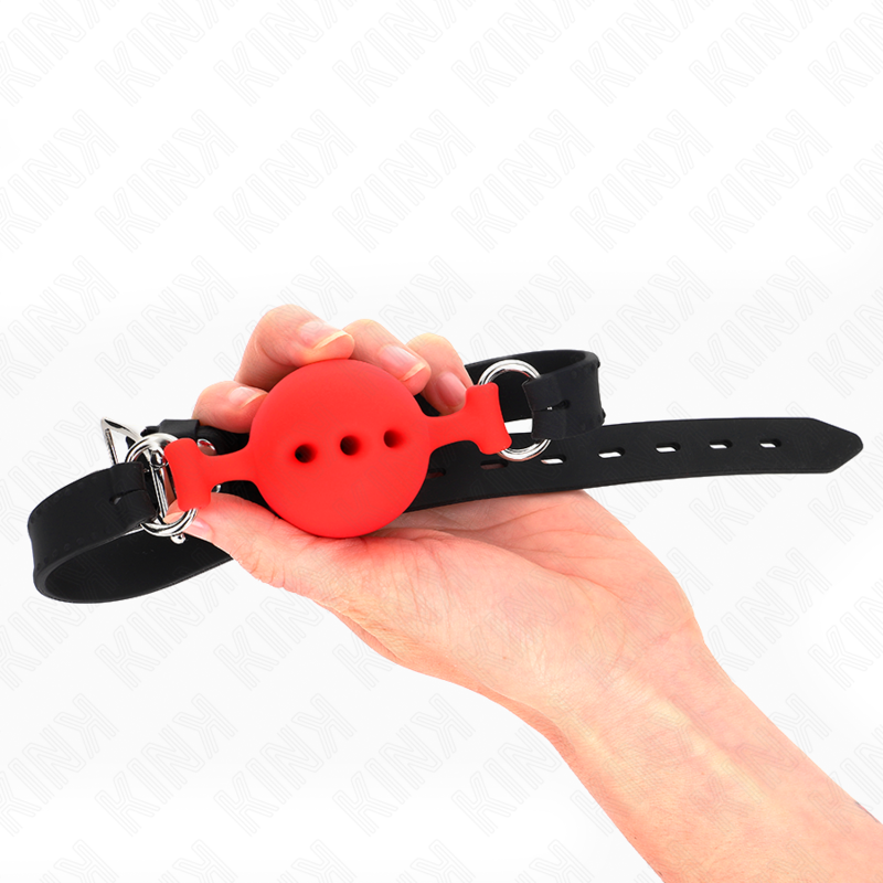 KINK - BOLSA COMPLETA DE SILICONA 55 x 2 CM CON BOLA DE 4,5 CM TALLA M ROJA AJUSTABLE 35-51 CM