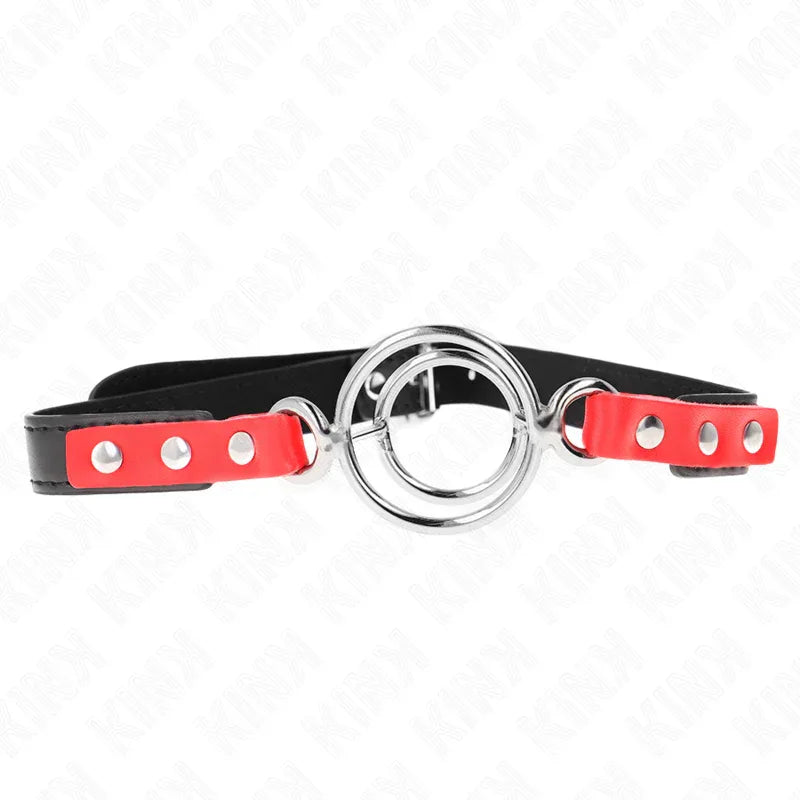 Kink – Gag avec Plusieurs O Rings 4 / 4,8 cm Rouge 38 X 56 cm