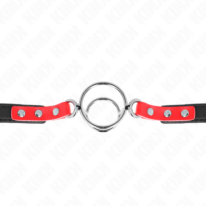 KINK - GAG AVEC PLUSIEURS O-RINGS 4 / 4.8 CM ROUGE 38 X 56 CM