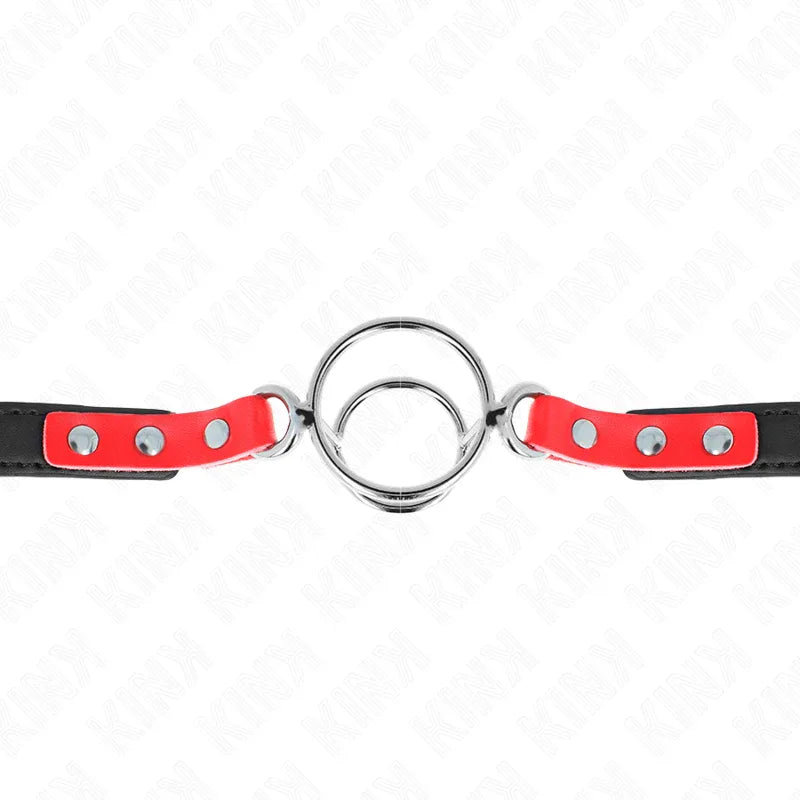 Kink – Gag avec Plusieurs O Rings 4 / 4,8 cm Rouge 38 X 56 cm