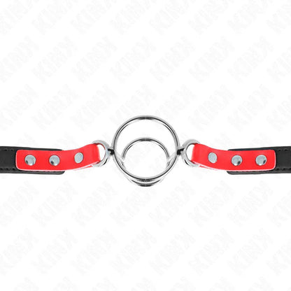 Kink – Gag avec Plusieurs O Rings 4 / 4,8 cm Rouge 38 X 56 cm