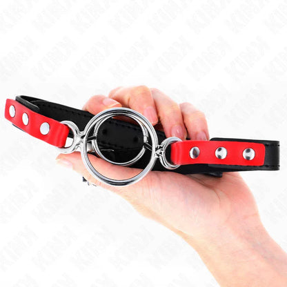 Kink – Gag avec Plusieurs O Rings 4 / 4,8 cm Rouge 38 X 56 cm