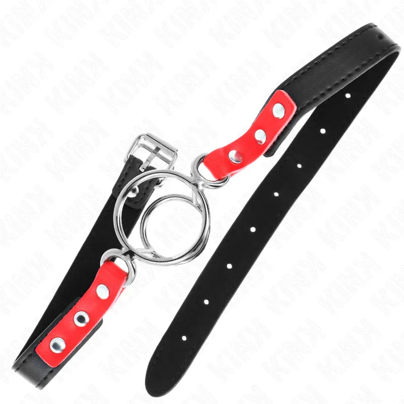 Kink – Gag avec Plusieurs O Rings 4 / 4,8 cm Rouge 38 X 56 cm