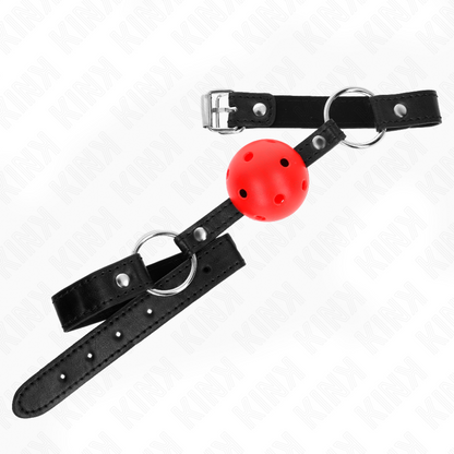 KINK - MORDAZA DE BOLA HUECO DURO ROJO 4,5 CM MODELO 1 63,5 X 2 CM
