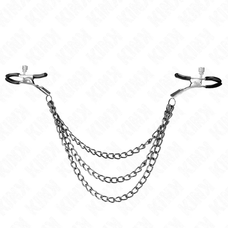 Kink – Pinces à Metelier avec 3 Chaînes Noires 20 / 23 / 28 cm
