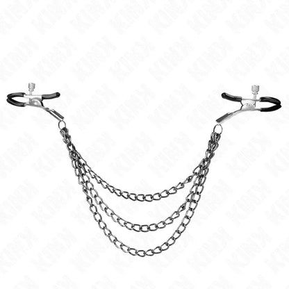 Kink – Pinces à Metelier avec 3 Chaînes Noires 20 / 23 / 28 cm