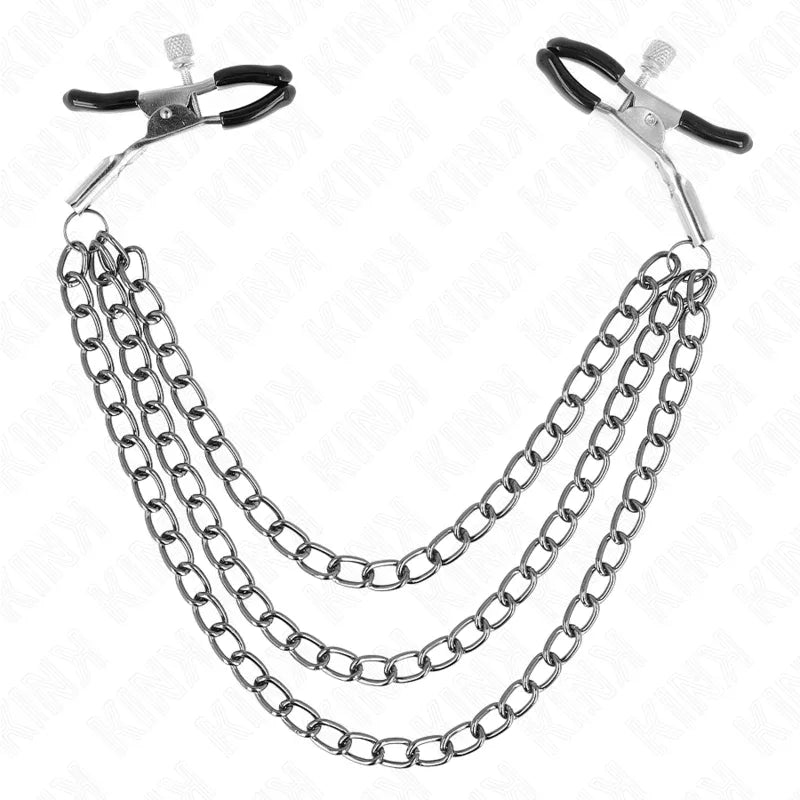 Kink – Pinces à Metelier avec 3 Chaînes Noires 20 / 23 / 28 cm