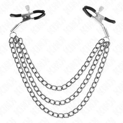Kink – Pinces à Metelier avec 3 Chaînes Noires 20 / 23 / 28 cm