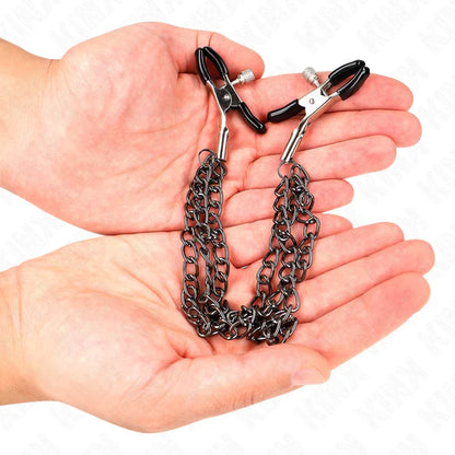 Kink – Pinces à Metelier avec 3 Chaînes Noires 20 / 23 / 28 cm