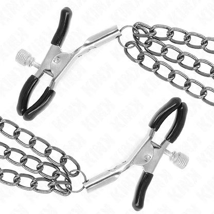 Kink – Pinces à Metelier avec 3 Chaînes Noires 20 / 23 / 28 cm