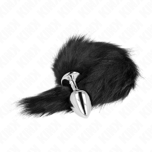 KINK - ANAL PLUG TAILLE M 8 X 3.5 CM AVEC QUEUE SYNTHÉTIQUE 40 CM BLACK