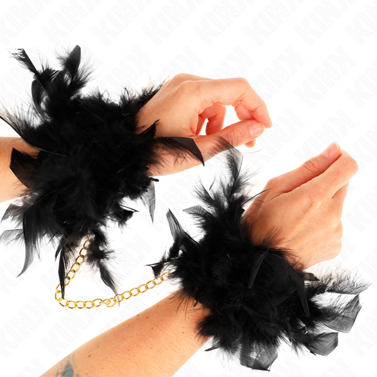 KINK - BRAZALETE DE PLUMA CON CADENA DORADA MODELO 1