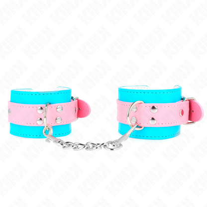 KINK - ADJUSTABLE MIGNONS ATTENTES-POIGNETS BLEU/ROSE 16-28 CM