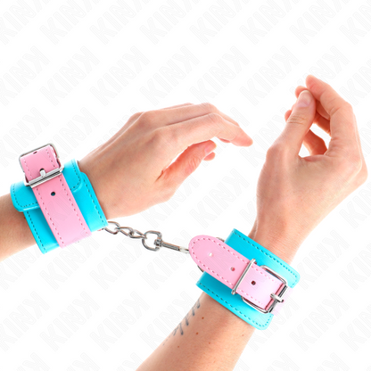 KINK - ADJUSTABLE MIGNONS ATTENTES-POIGNETS BLEU/ROSE 16-28 CM