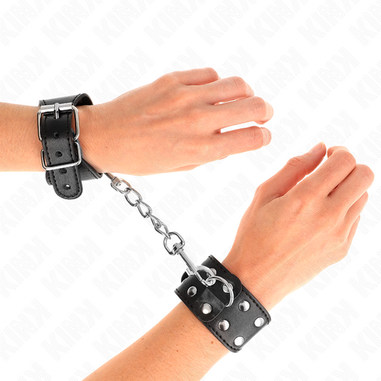 KINK - PULSERAS CON DOBLE LÍNEA DE TACHUELAS NEGRAS AJUSTABLES