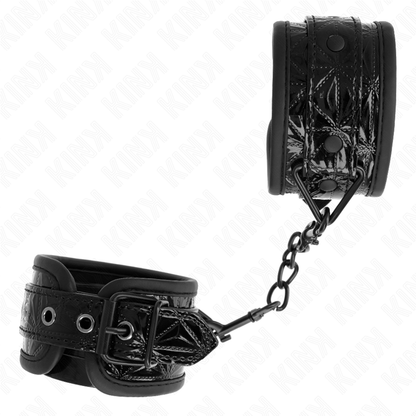 KINK - Sujeciones de muñeca ajustables con patrón de diamante negro 17-26 cm x 5,5 cm