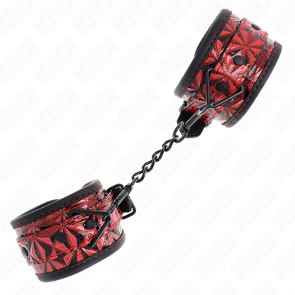 KINK - REPOSAMUÑECAS CON PATRÓN DE DIAMANTES ROJO OSCURO AJUSTABLE 17-26 CM X 5,5 CM