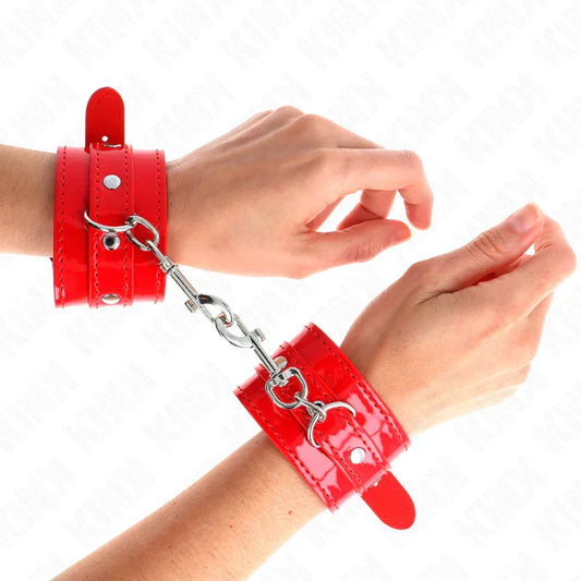 Kink – Manchettes Brillantes Rouge Ajustables 23 33 cm