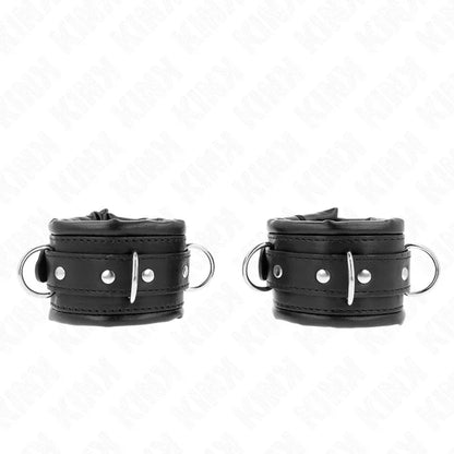 Kink – Appui Poignets Lourds Doublés de Fourrure Noire Réglables 20 30 cm X 6 cm