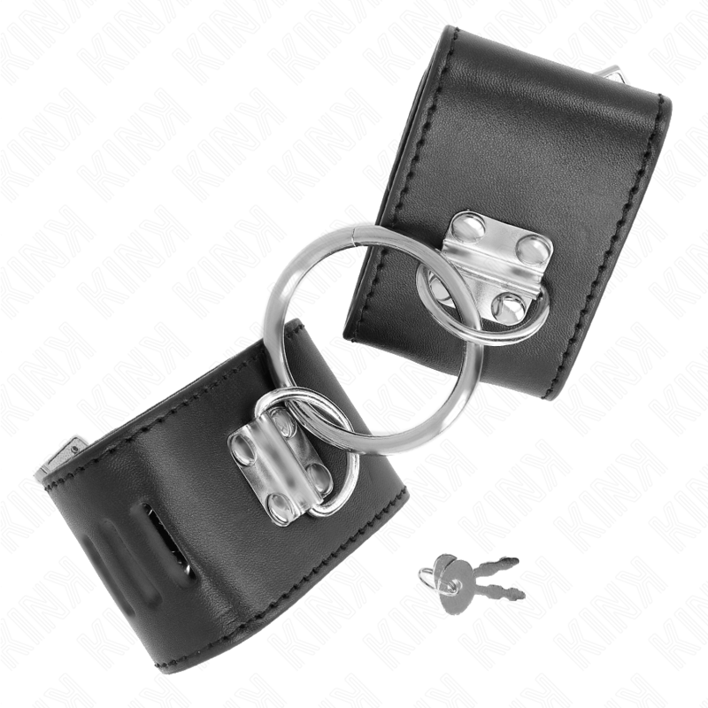 KINK - APPUI-POIGNETS FIXES AVEC ANNEAU ET FERMETURE PAR CADENAS NOIR AJUSTABLE 16-23 CM X 5.5 CM