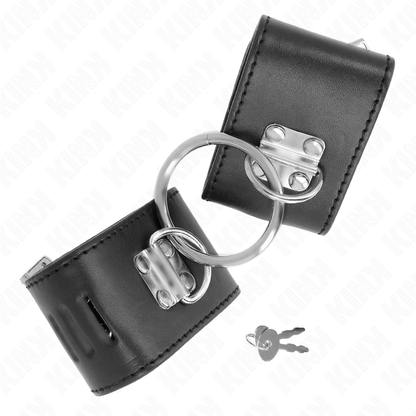KINK - APPUI-POIGNETS FIXES AVEC ANNEAU ET FERMETURE PAR CADENAS NOIR AJUSTABLE 16-23 CM X 5.5 CM
