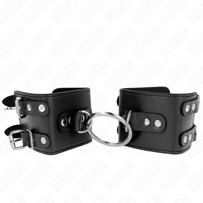 KINK - APPUI-POIGNETS FIXES AVEC ANNEAU ET CLOUS RÉGLABLES NOIR 17-22 CM X 6.5 CM