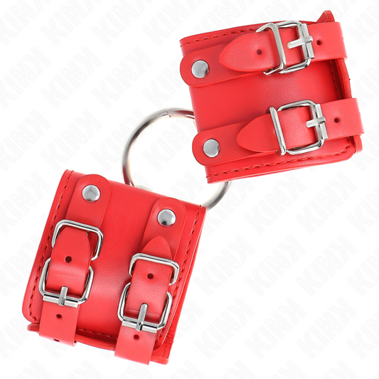 KINK - APPUI-POIGNETS FIXES AVEC ANNEAU ET CLOUS RÉGLABLES ROUGE 17-22 CM