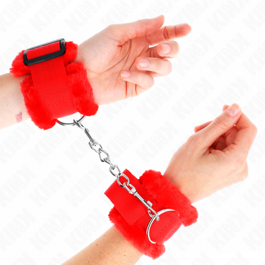 KINK - REPOSAMUÑECAS CON FORRO DE PELO ROJO AJUSTABLE 17-31 CM X 7 CM