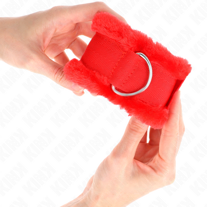 KINK - REPOSAMUÑECAS CON FORRO DE PELO ROJO AJUSTABLE 17-31 CM X 7 CM