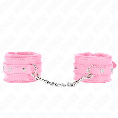 KINK - REPOSAMUÑECAS PREMIUM CON FORRO DE PIEL ROSA Y CINTURÓN AJUSTABLE ROSA 17-29 CM X 6 CM