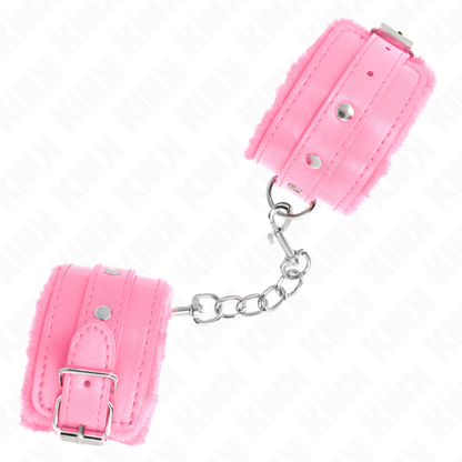 KINK - REPOSAMUÑECAS PREMIUM CON FORRO DE PIEL ROSA Y CINTURÓN AJUSTABLE ROSA 17-29 CM X 6 CM
