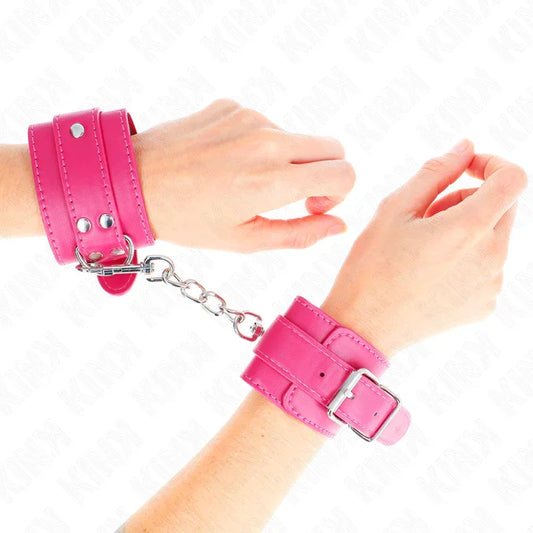 Kink – Appui Poignets Rose Framboise avec Doublure Rose Framboise Réglable 20 28 cm X 5,5 cm