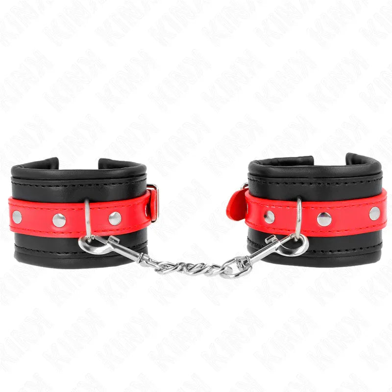 Kink – Appui Poignets Noir avec Ceinture Rouge Ajustable 17 28 cm X 6 cm