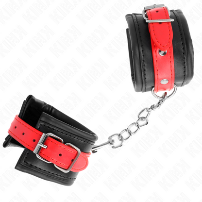 KINK - SUJECIÓN DE MUÑECA NEGRA CON CINTURÓN ROJO AJUSTABLE 17-28 CM X 6 CM