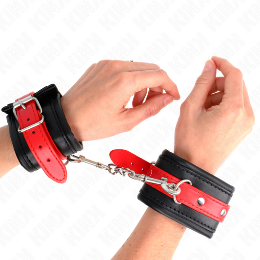 KINK - SUJECIÓN DE MUÑECA NEGRA CON CINTURÓN ROJO AJUSTABLE 17-28 CM X 6 CM