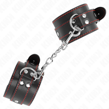 KINK - REPOSAMUÑECAS NEGRO CON FORRO ROJO AJUSTABLE 20-28 CM X 5,5 CM