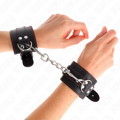 KINK - REPOSAMUÑECAS NEGRO CON FORRO ROJO AJUSTABLE 20-28 CM X 5,5 CM