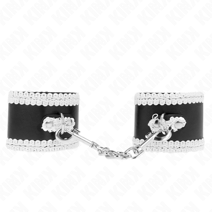 KINK - APPUI-POIGNETS NOIR AVEC DENTELLE DÉCORÉE BLANCHE RÉGLABLE 20-23 CM