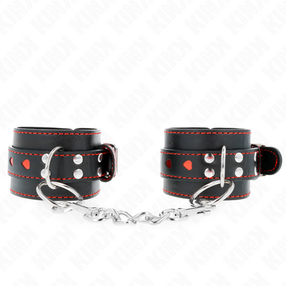 KINK - APPUI-POIGNETS NOIR AVEC INCRUSTATION COEUR RÉGLABLE 21-28 CM