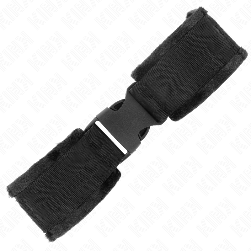 KINK - PUÑOS DE NYLON CON GANCHO Y BUCLE ROJO-NEGROS MODELO 1 AJUSTABLES 25-35 CM X 6 CM