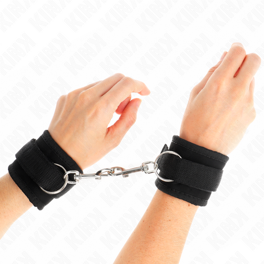 KINK - MUÑECA DE NYLON NEGRA CON GANCHO Y BUCLE, MODELO 2, AJUSTABLE 18-35 CM X 6 CM