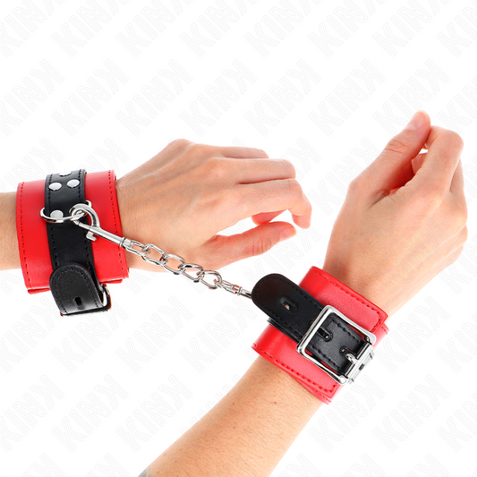 KINK - REPOSAMUÑECAS ROJO CON CINTURÓN NEGRO AJUSTABLE 17-28 CM X 6 CM