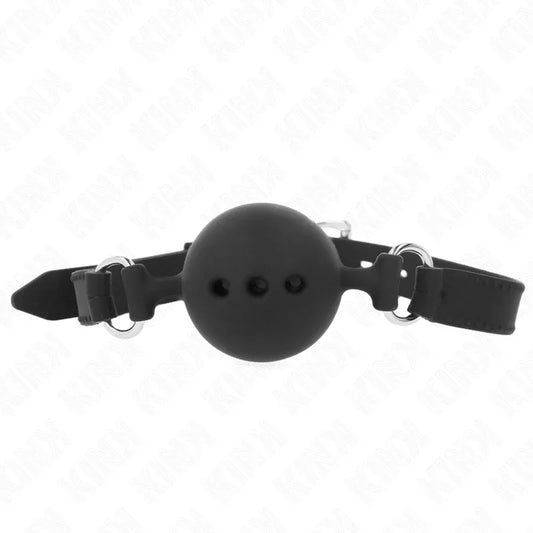 Kink – Bâton Entierement Silicone 55 X 2 cm avec Boule 4,5 cm taille M Noir Ajustable 35 51 cm