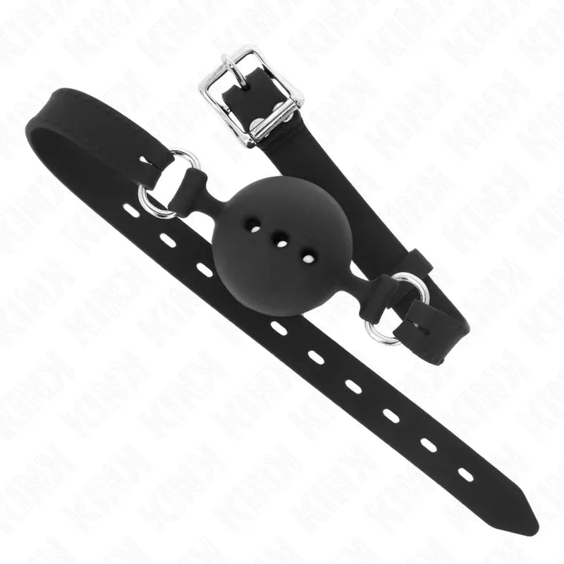 Kink – Bâton Entierement Silicone 55 X 2 cm avec Boule 4,5 cm taille M Noir Ajustable 35 51 cm