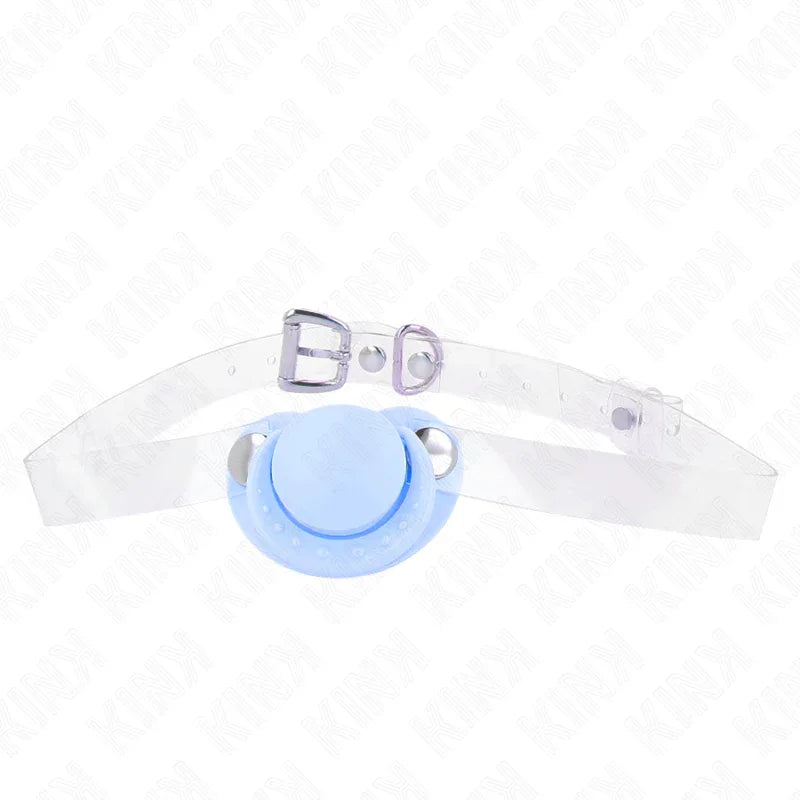 Kink – Gag en Forme de Sucette Bleu Clair 5,5 X 4 cm Ajustable 43 60 cm