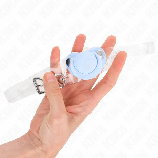 Kink – Gag en Forme de Sucette Bleu Clair 5,5 X 4 cm Ajustable 43 60 cm