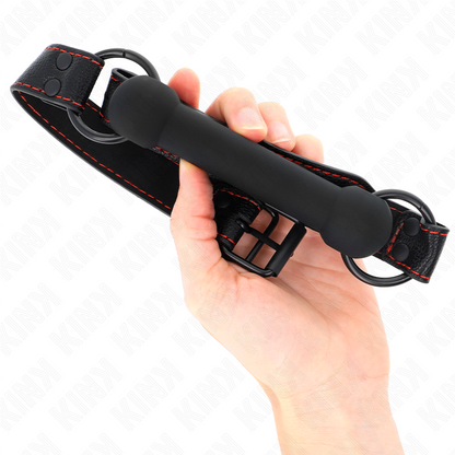 KINK - BOLSO DE HUESO CON CORREA AJUSTABLE DE CUERO NEGRO 41-57 CM