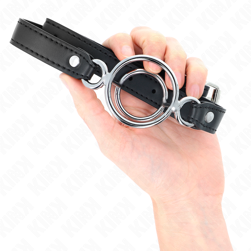 KINK - GAG AVEC PLUSIEURS O-RINGS 5 CM BLACK 63 X 2.5 CM