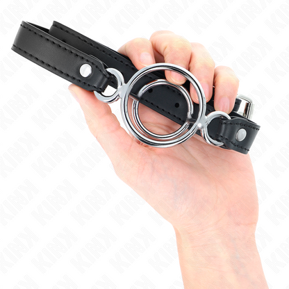 KINK - GAG AVEC PLUSIEURS O-RINGS 5 CM BLACK 63 X 2.5 CM